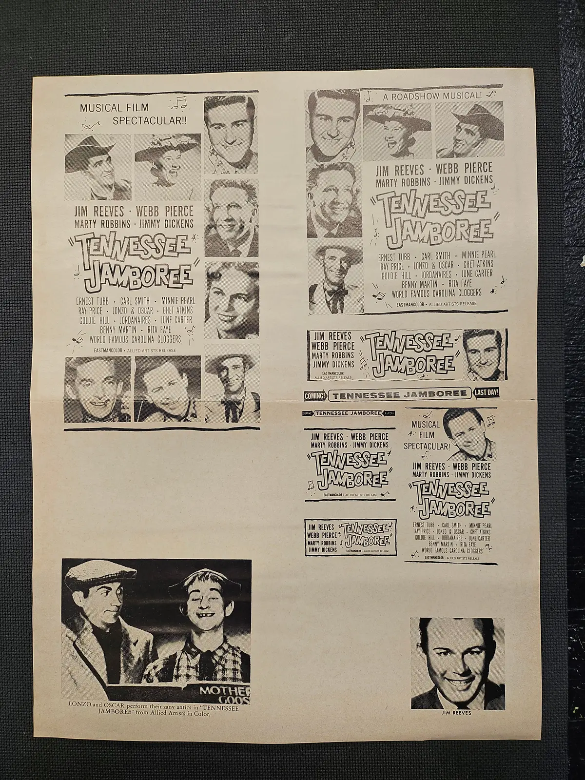 "Tennessee Jamboree" Original Movie Ad Mat Mold And Ad Clip Art Print 1