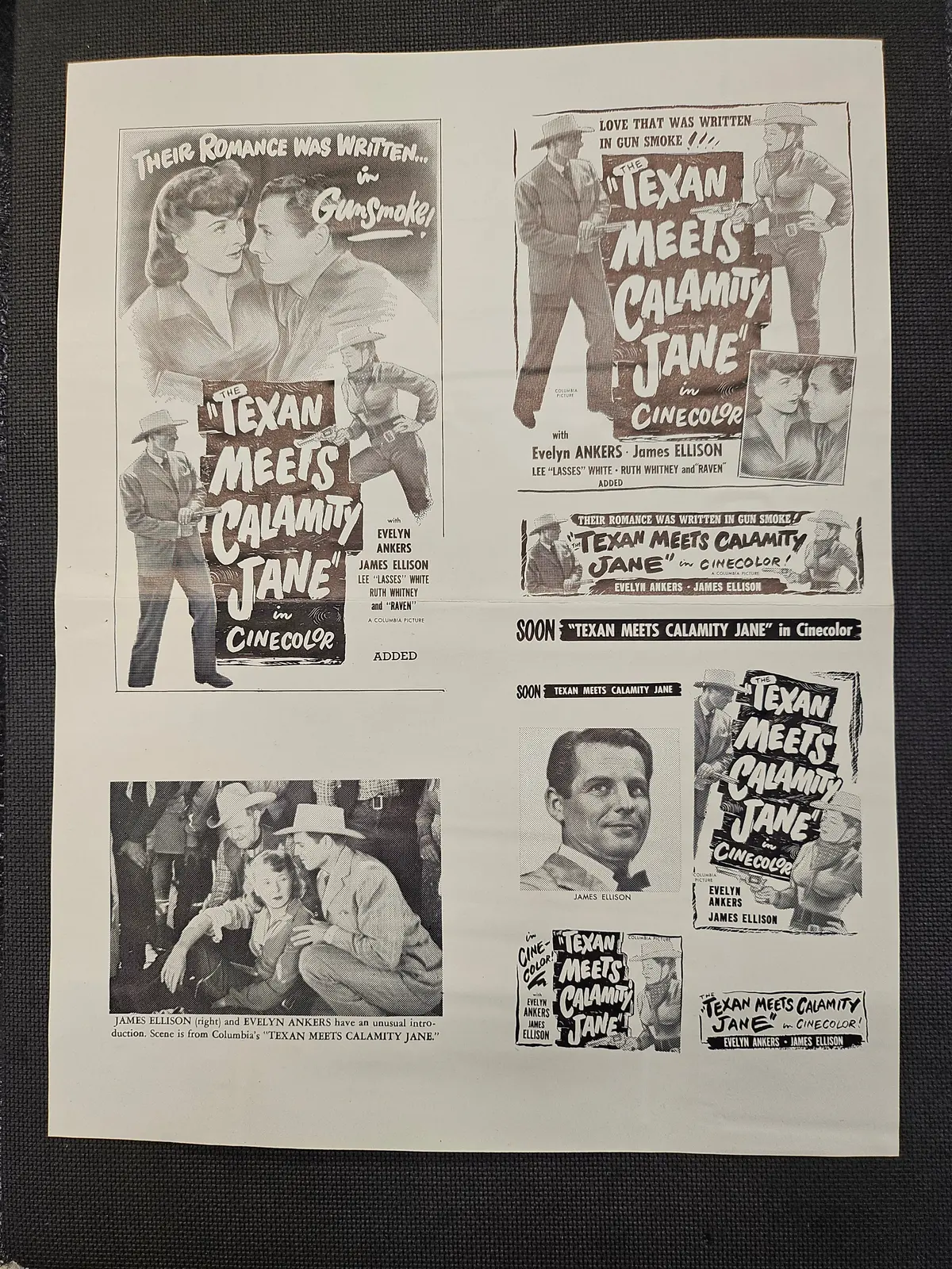"The Texan Meets Calamity Jane" Original Movie Ad Clip Art Print 1