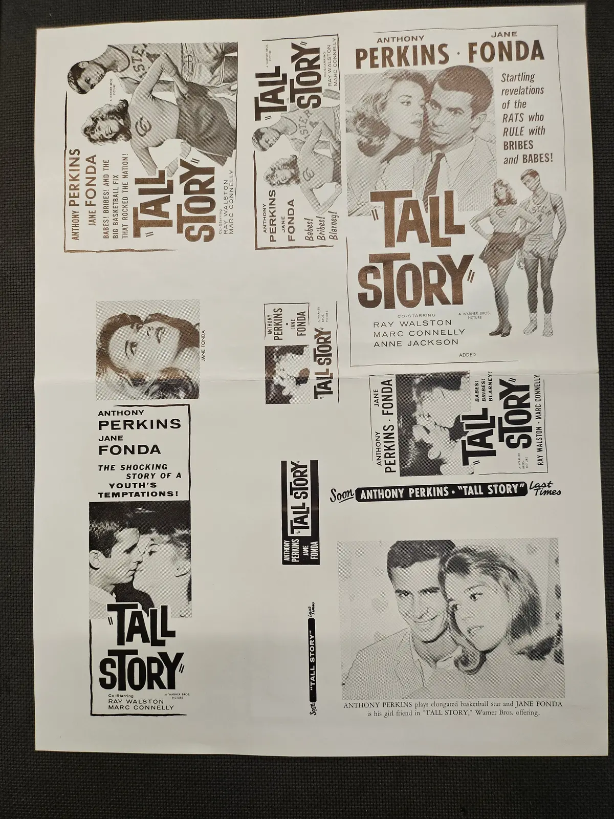 "Tall Story" Original Movie Ad Mat Mold And Ad Clip Art Print 1