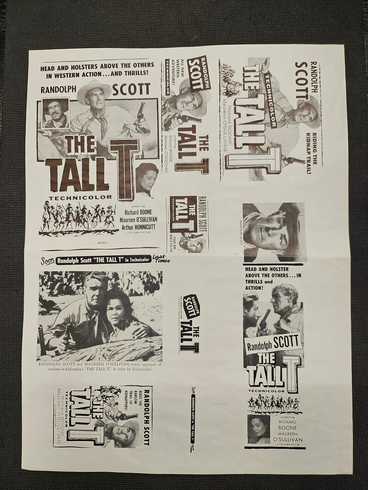 "The Tall T" Original Movie Ad Mat Mold And Ad Clip Art Print 1