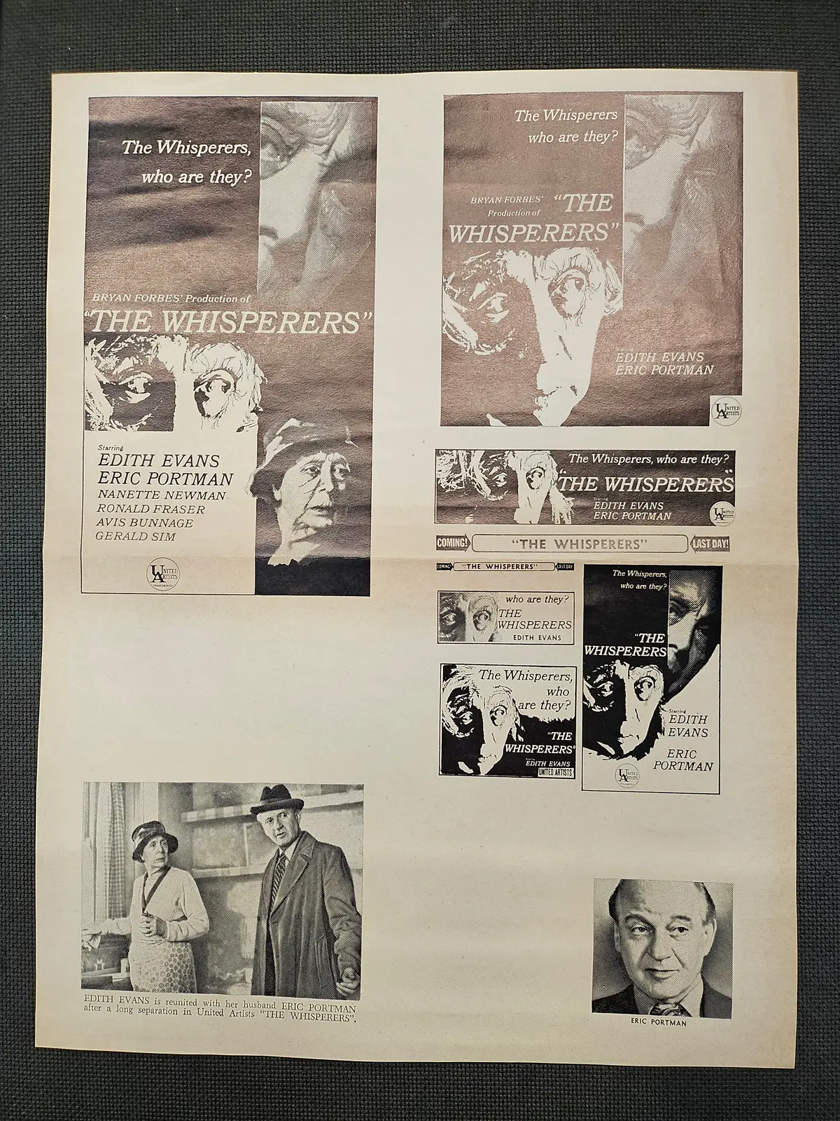 "The Whisperers" Original Movie Ad Mat Mold And Ad Clip Art Print 1