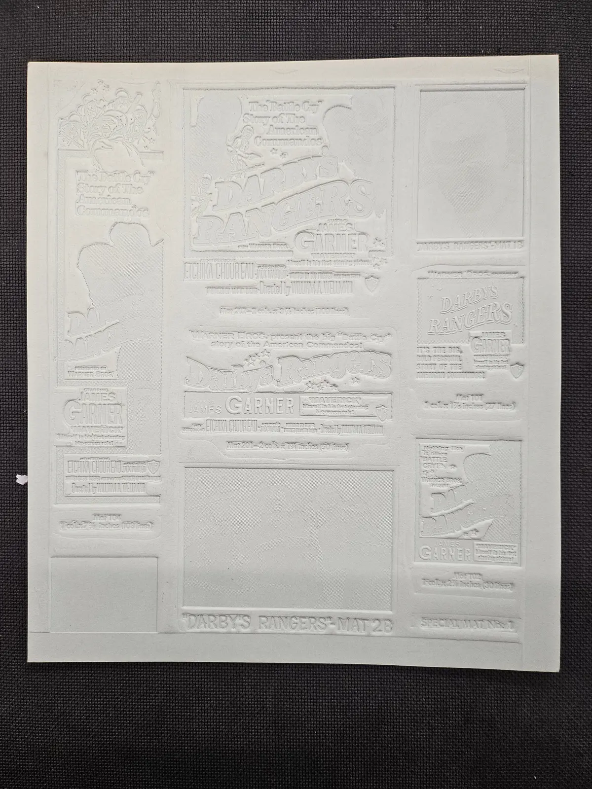 "Darby's Rangers" Original Movie Ad Mat Mold 1