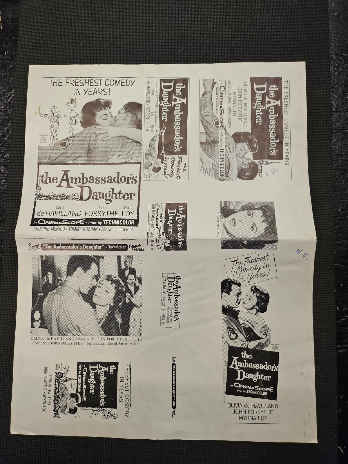 "The Ambassador's Daughter" Original Movie Ad Mat Mold And Ad Clip Art 1