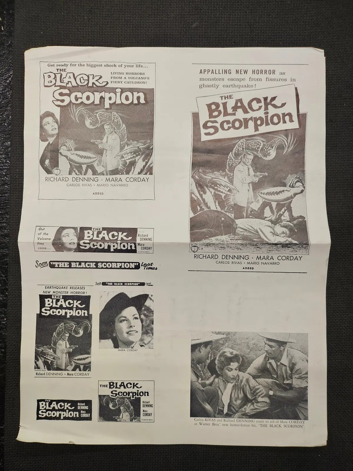 "The Black Scorpion" Original Movie Ad Mat Mold And Ad Clip Art 1