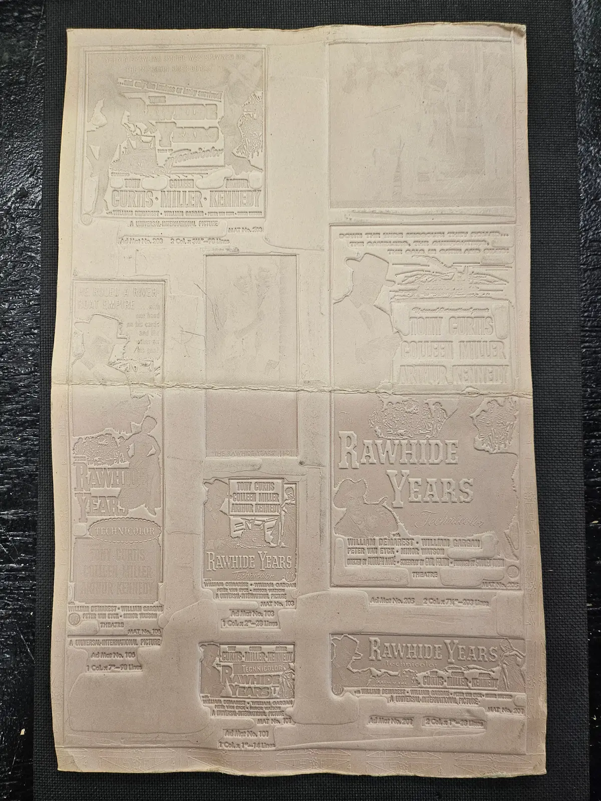 "The Rawhide Years" Original Movie Ad Mat Mold 1