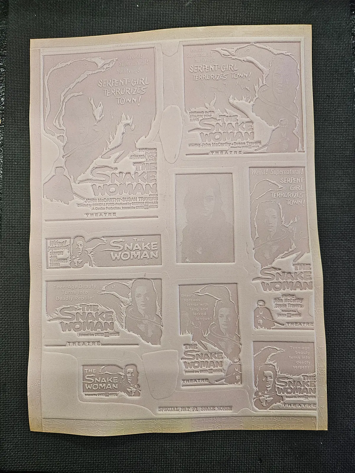 "The Snake Woman" Original Movie Ad Mat Mold 1