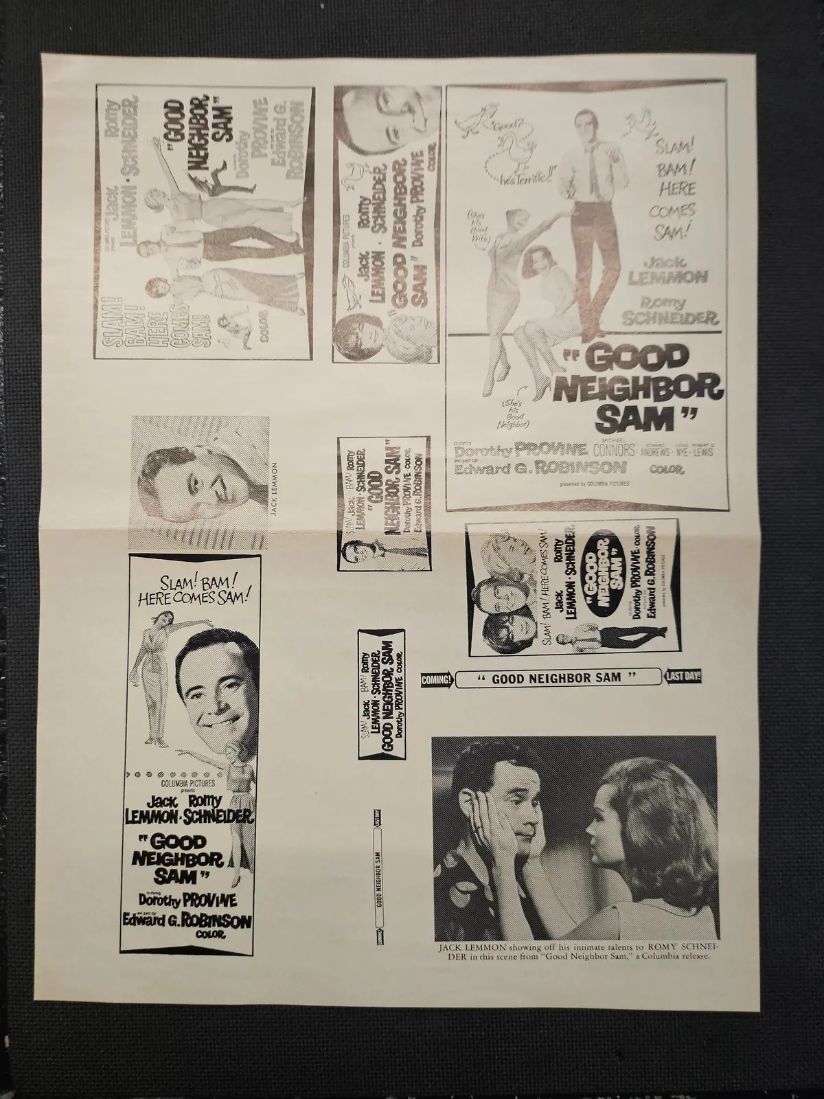 "Good Neighbor Sam" Original Movie Ad Mat Mold And Ad Clip Art 1