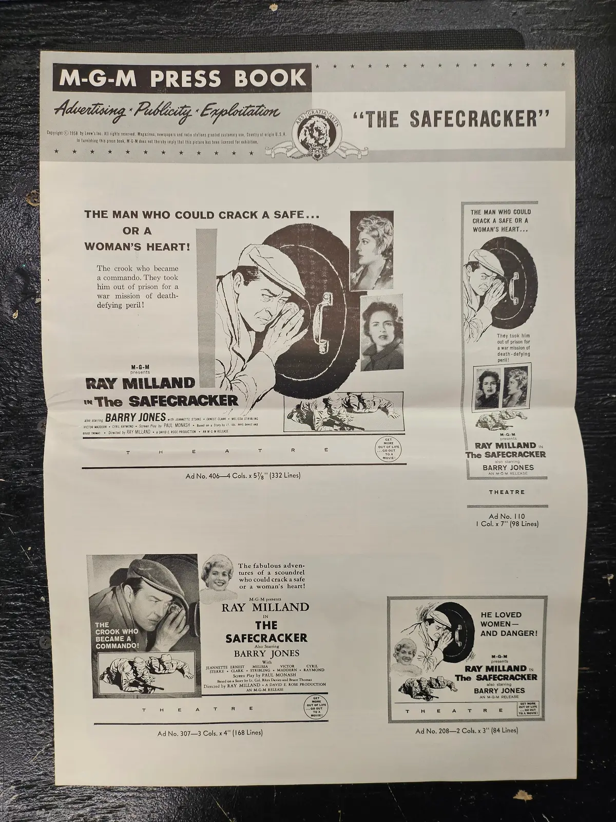"The Safecracker" Original Mgm Press Book 1