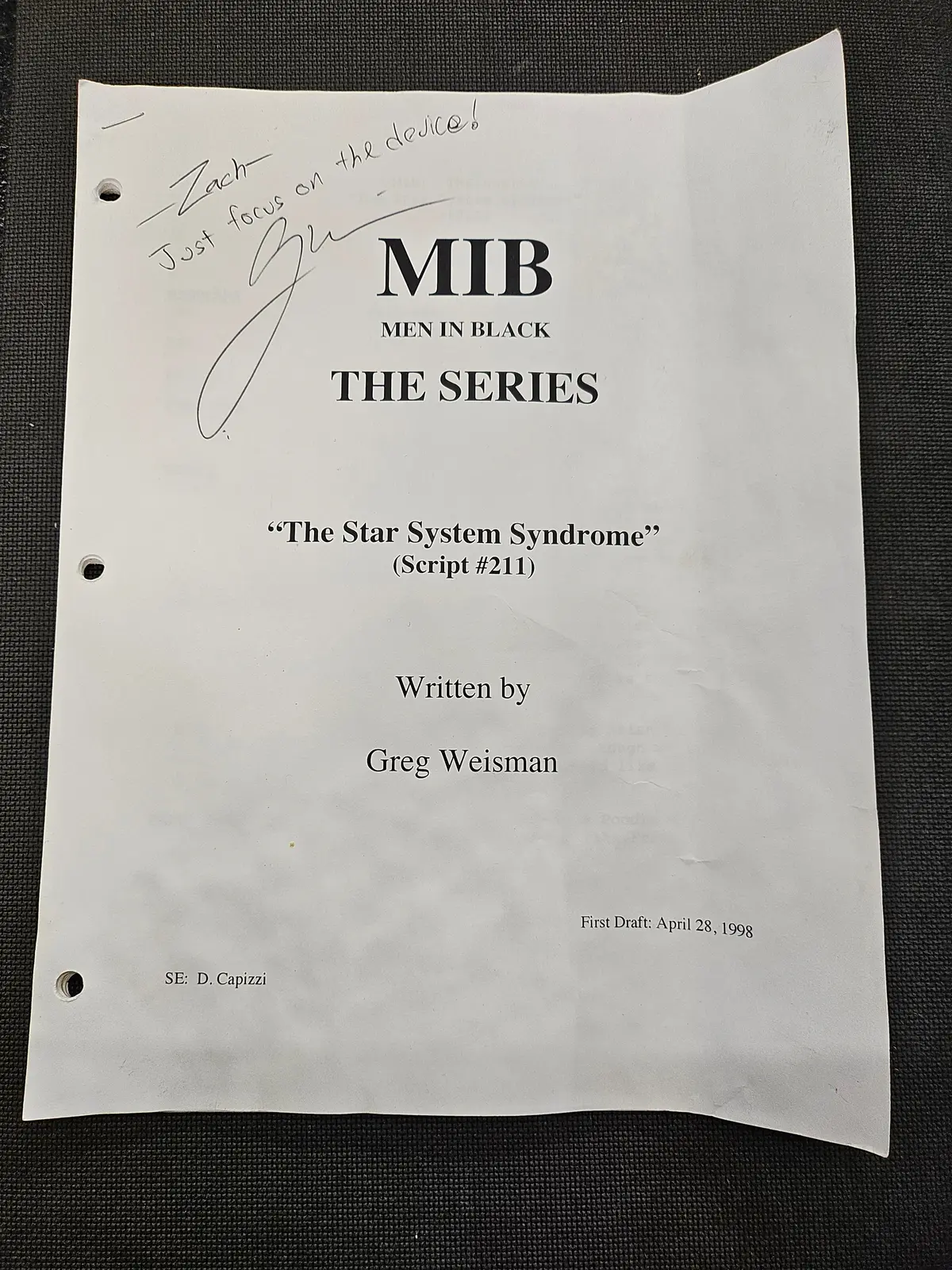 Men In Black: The Series Autographed Script 1