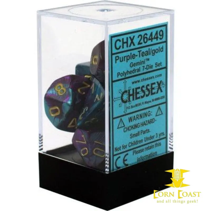 Chessex Gemini Purple-Teal/Gold 7-Die Set 2