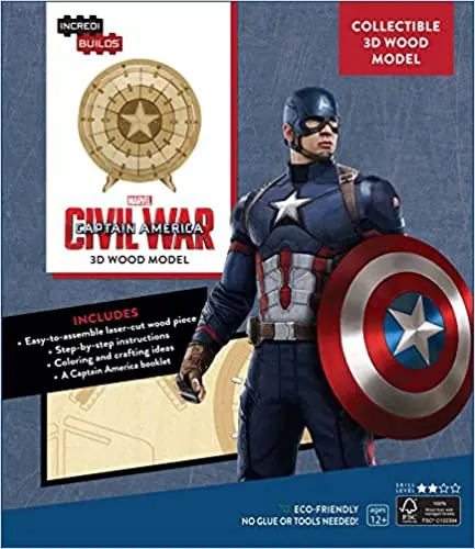Incredibuilds: Marvel's Captain America: Civil War Book And Wood Model Figure Kit Hc 1