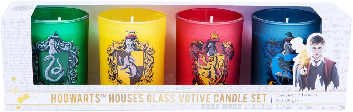 Harry Potter: Hogwarts Houses Glass Votive Candle Set 1