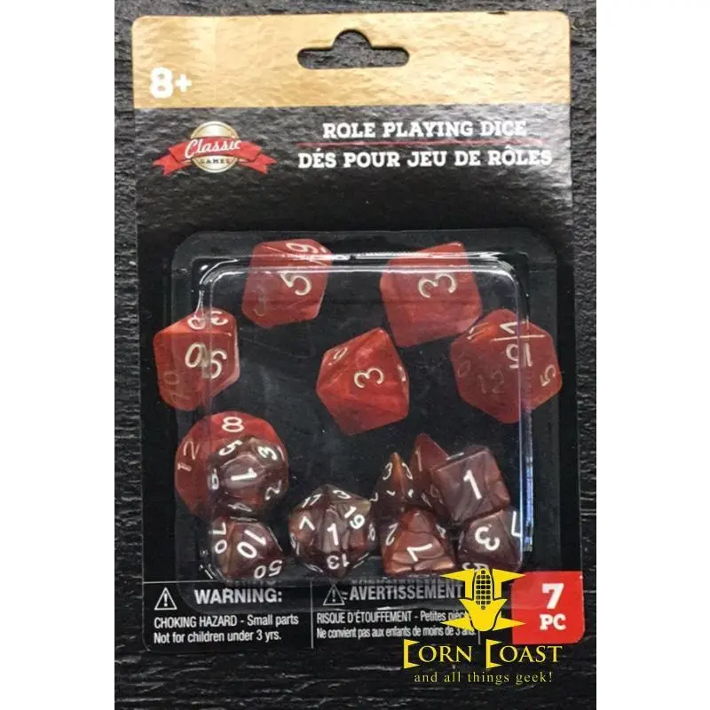 7-Ct. Packs Of Classic Games Roll Playing Dice-Root Beer 1