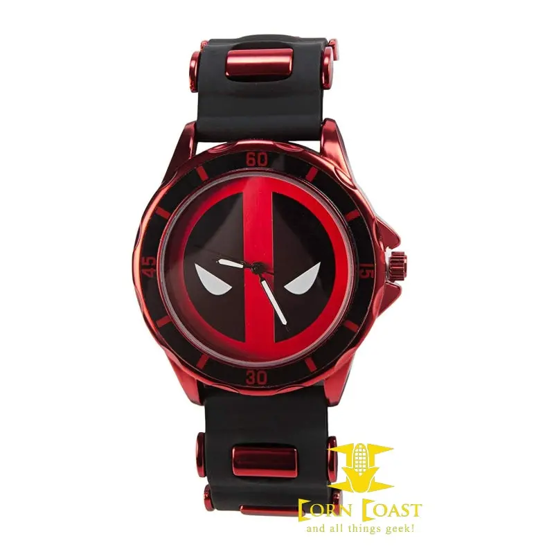 Marvel Deadpool Black And Red Rubber Strap Wrist Watch 1