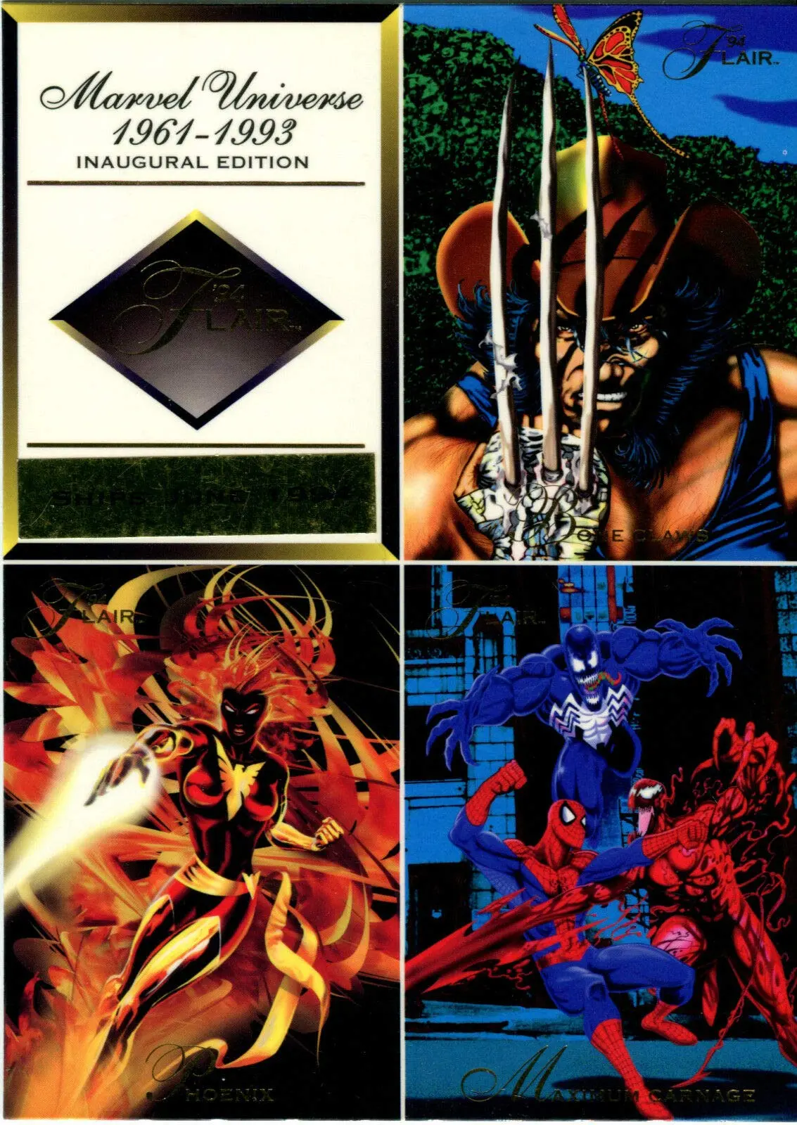 Marvel Universe 1994 Flair Uncut Cards 1