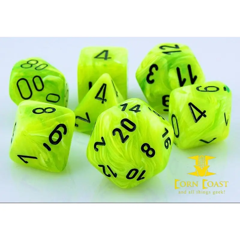 Chessex Vortex Bright Green/Black 7-Die Set 1