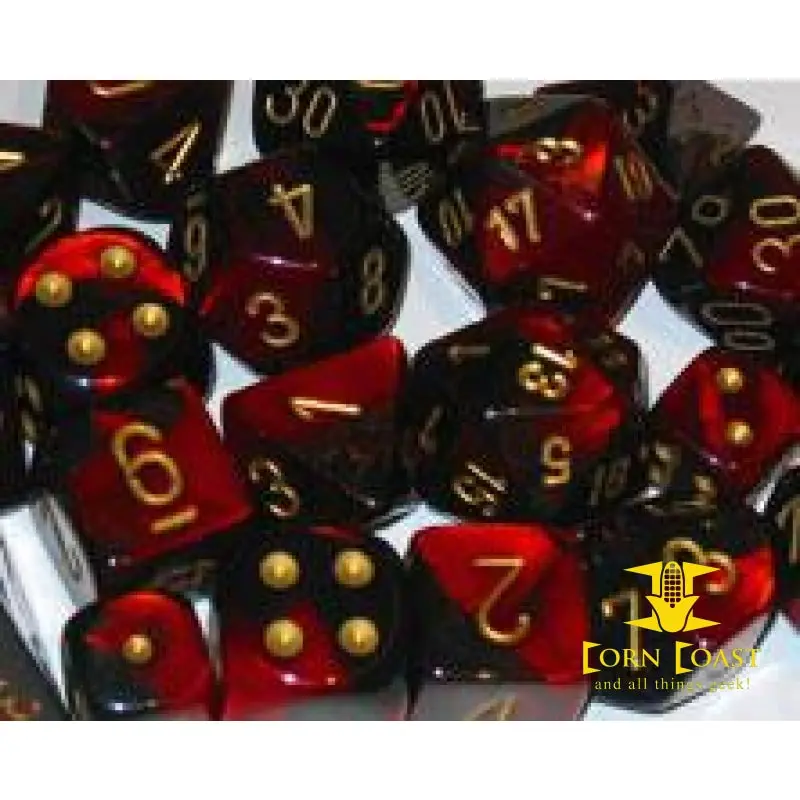 Chessex Gemini Black-Red/Gold 7-Die Set 1