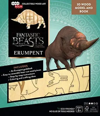 Incredibuilds: Fantastic Beasts And Where To Find Them: Erumpent Book And Wood Model Figure Kit Hc 1