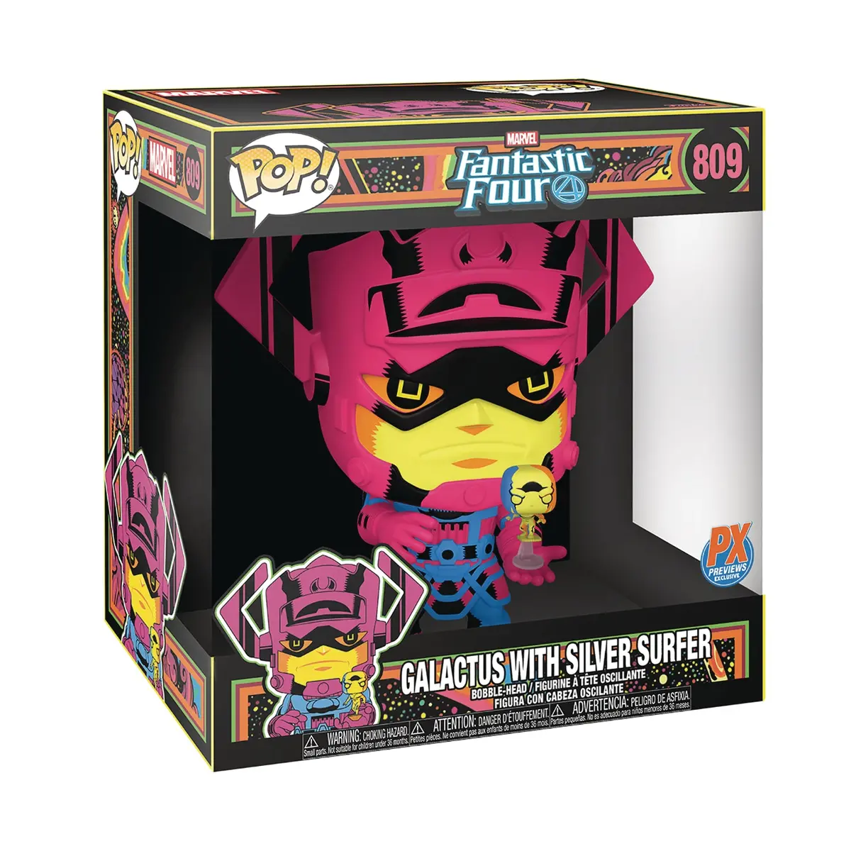 Pop Jumbo Marvel Galactus W/Surfer Px Black Light 10In Fig 1