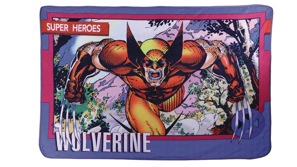 Marvel Wolverine Card Px Dlx Fleece Blanket Tin 2