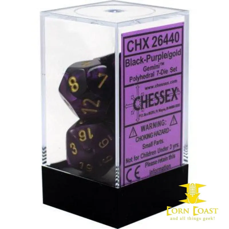 Chessex Gemini Black-Purple/Gold 7-Die Set 2