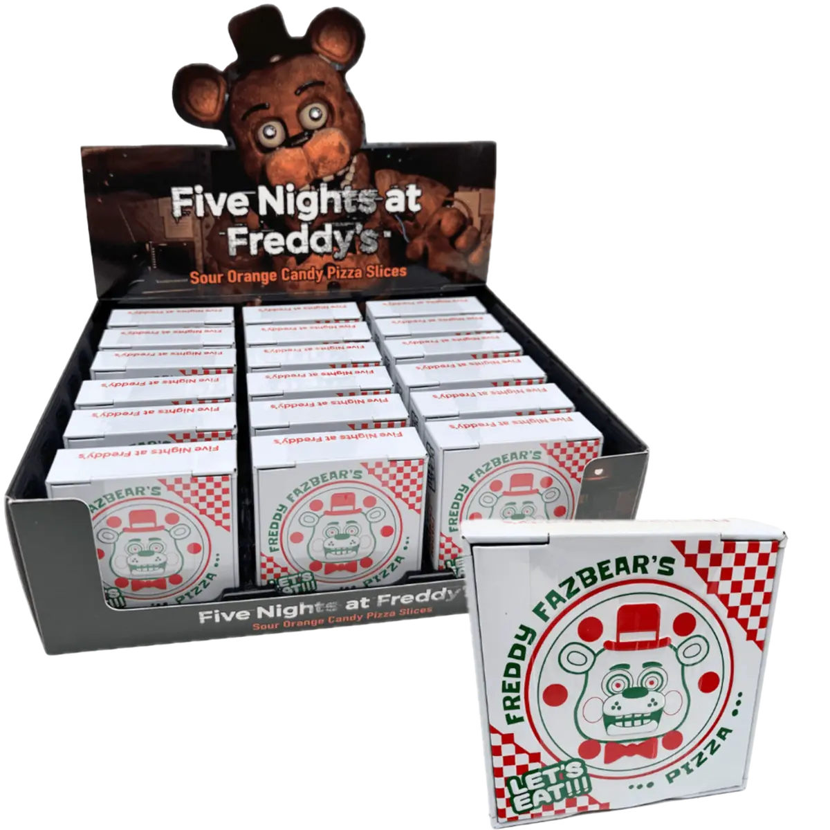 Five Nights At Freddy's Pizza Box Sour Orange Candy Tin 1