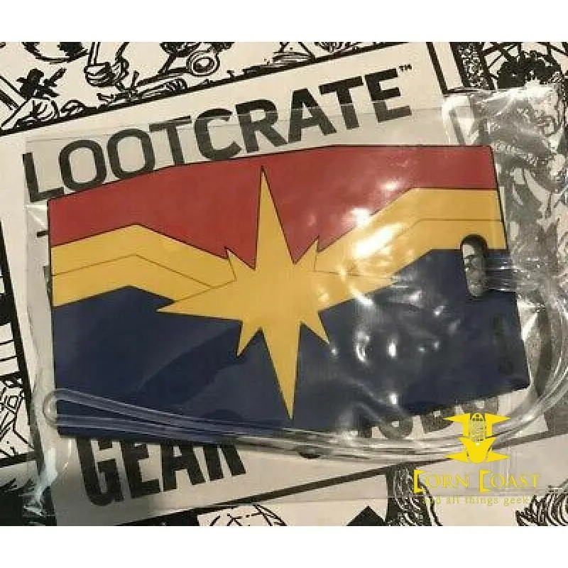 Captain Marvel Logo, Travel Bag, Luggage Tag / School I.D. Tag. Loot Crate Exclusive 1