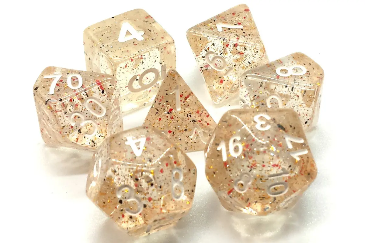 Old School 7 Piece Dnd Rpg Dice Set: Particles - Confetti 1