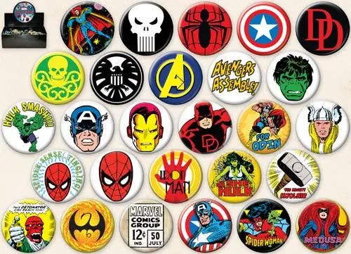 Marvel Comics Button Pin Assortment 1