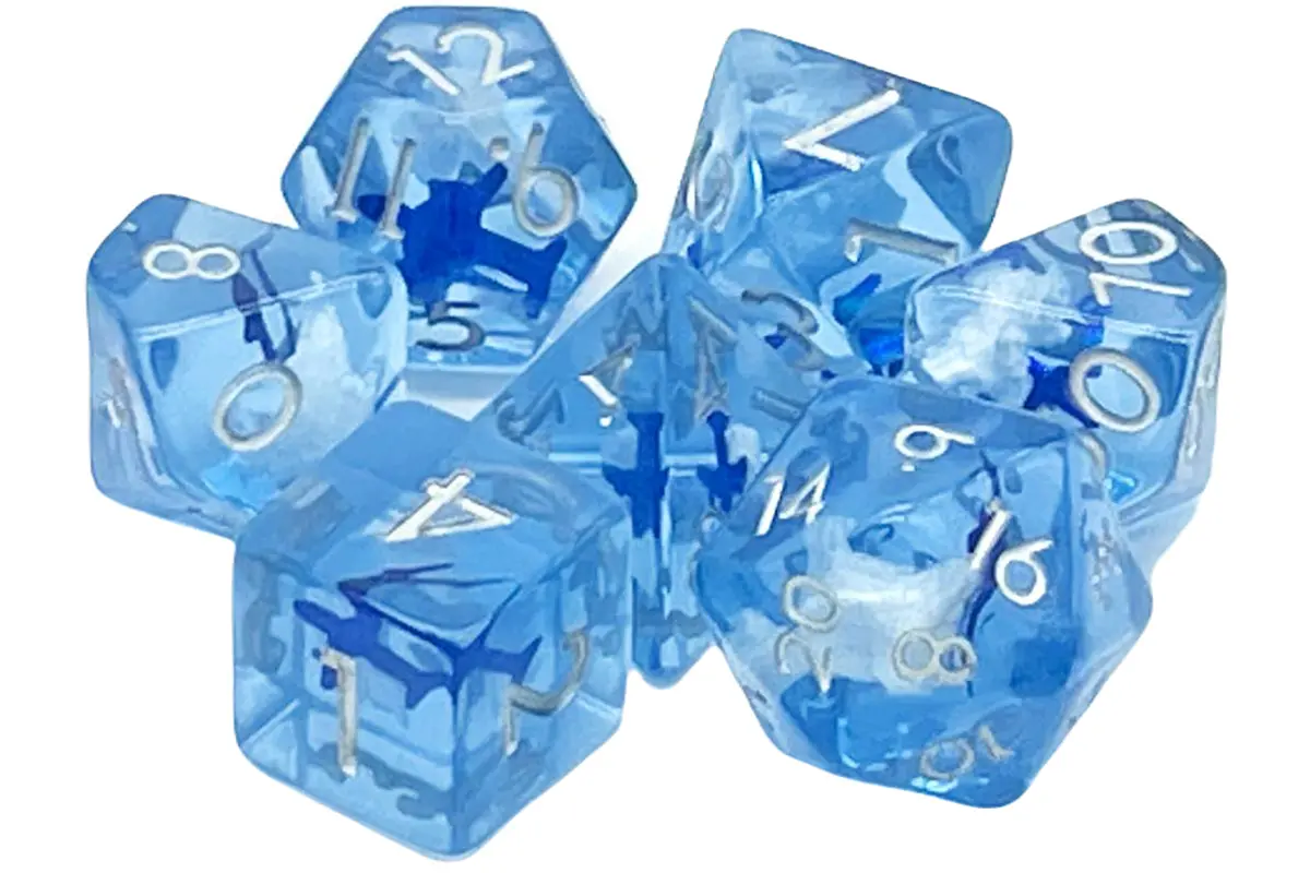 Old School 7 Piece Dnd Rpg Dice Set: Infused - Flying High! 1