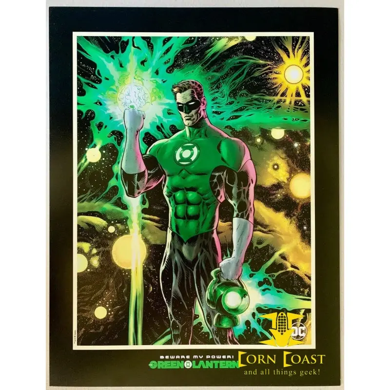 Green Lantern Lithograph Liam Sharp Midnite Release Litho #1 Beware My Power Framed 1