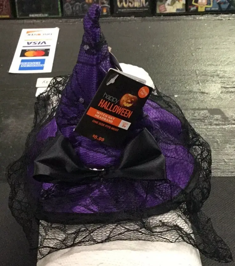 Purple Light Up Witch Hat Headband 1