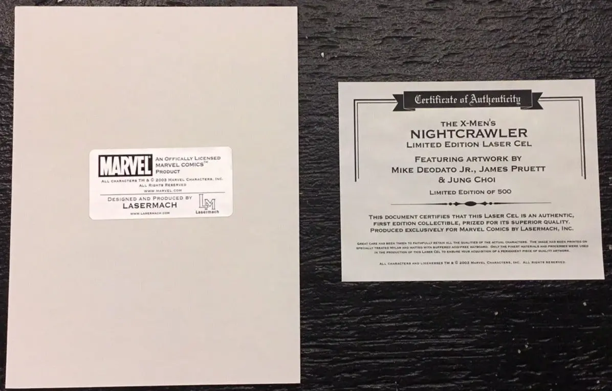 Limited Edition X-Men Nightcrawler Laser Cut Cel 2