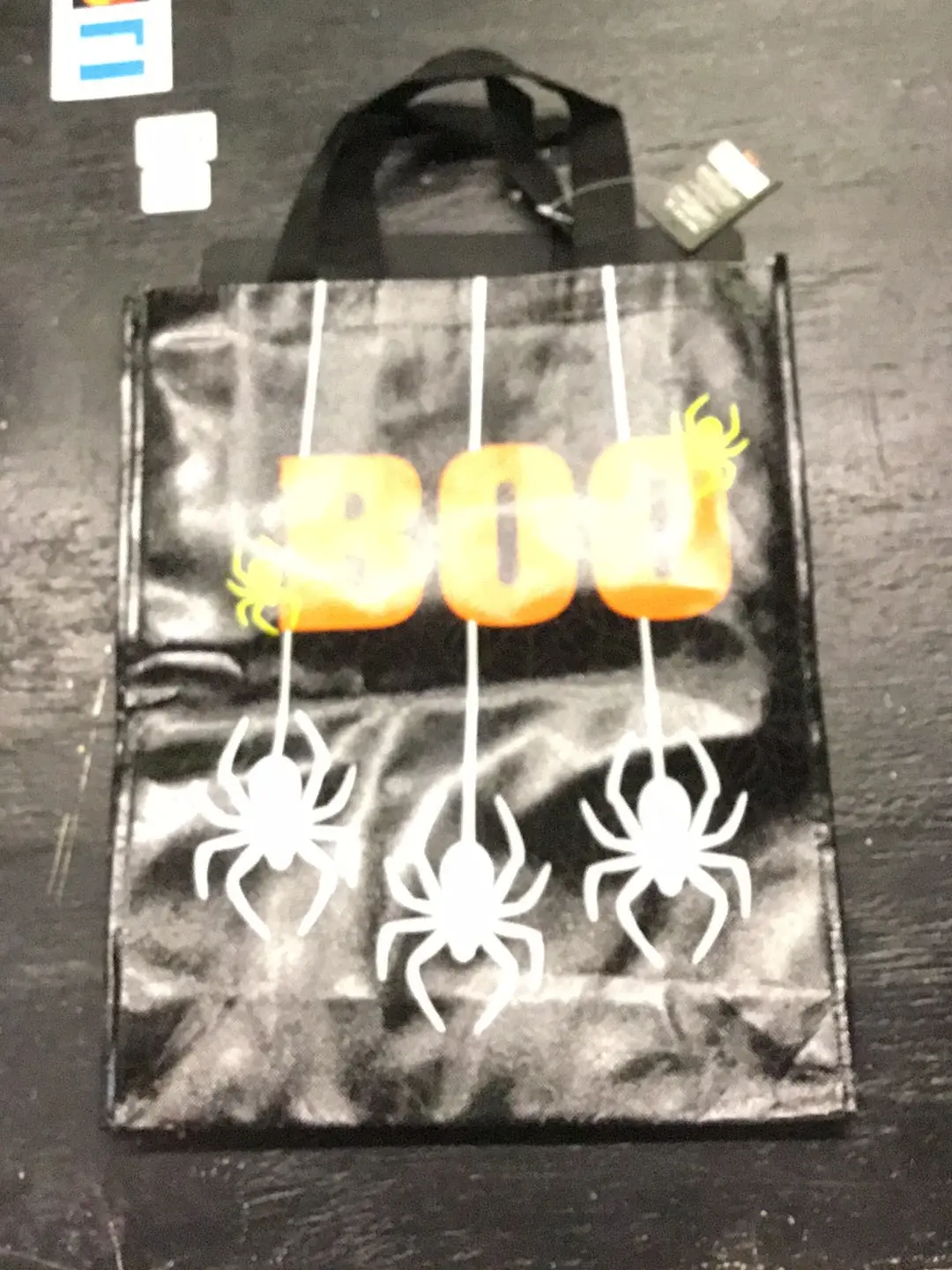 "Boo" Trick Or Treat Bag With Spiders 1