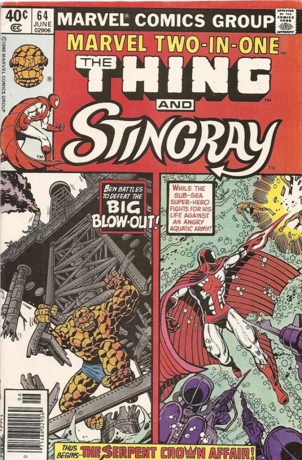 Marvel Two-In-One Featuring Thing And Stingray (Vol 1) #64 Vf 1