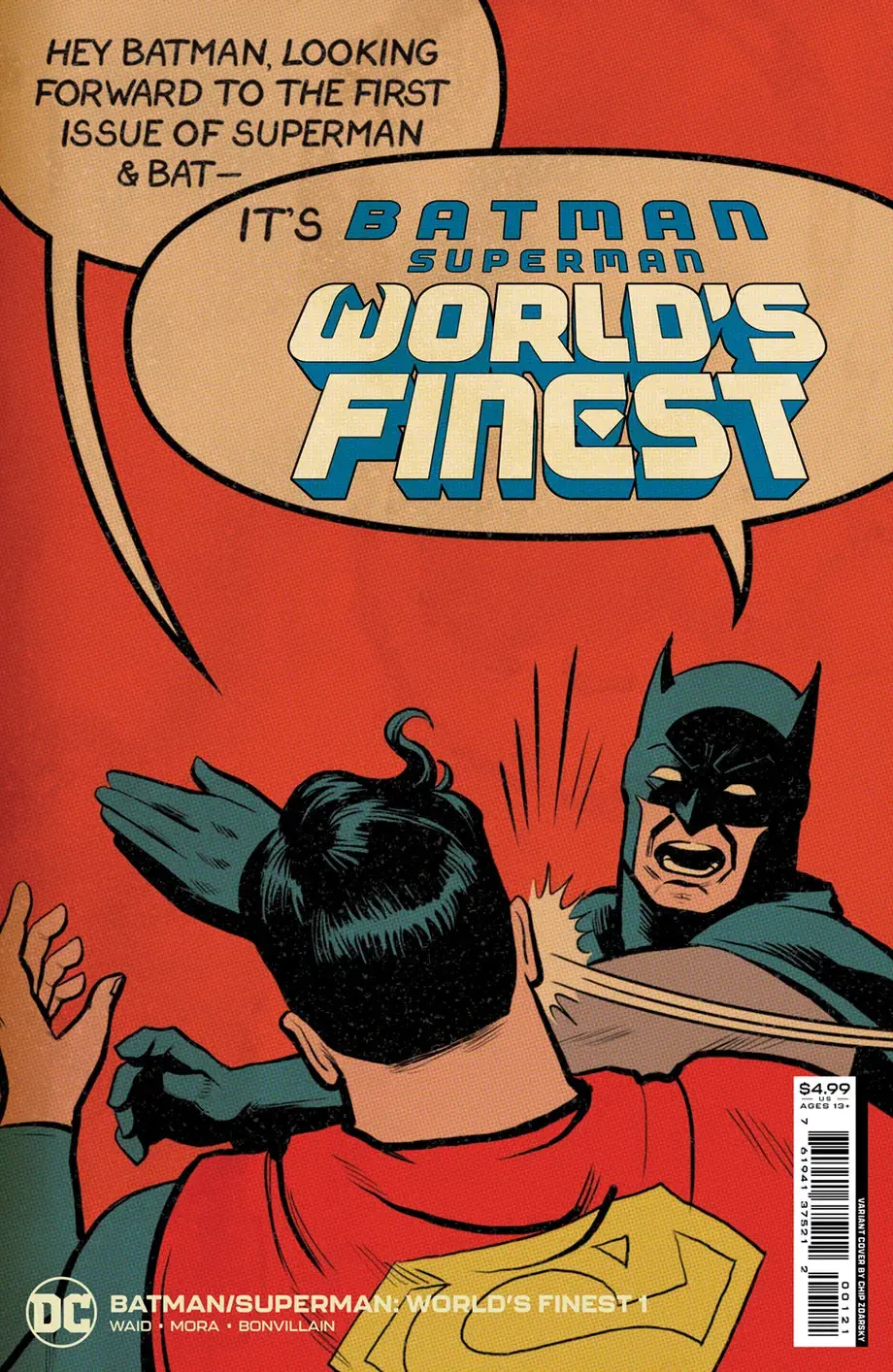 Batman/Superman: World's Finest #1 Cover F Incentive 1:25 Chip Zdarsky Batman Slap Battle Card Stock Variant Nm 1