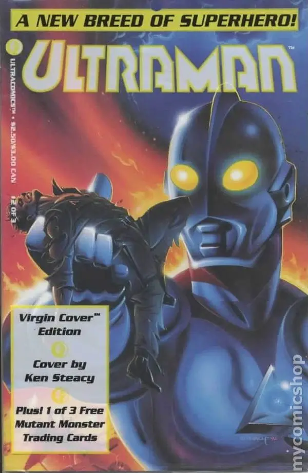 Ultraman (Vol 1) #2 Ken Steacy Polybagged Mutant Monster Trading Card Virgin Variant Nm 1