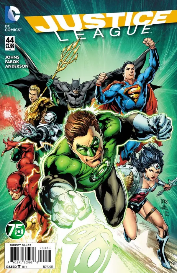 Justice League (Vol 2) #44 Ivan Reis Green Lantern 75Th Anniversary Variant Nm 1