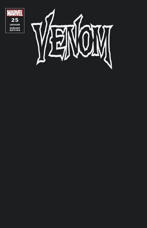 Venom (Vol 4) #25 Black Blank Variant Nm 1