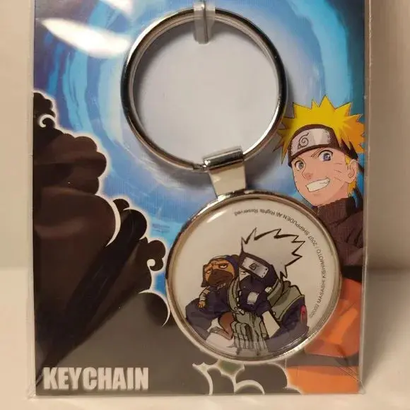 Naruto Kakashi Holding Pakkun Keychain 1