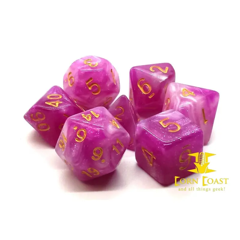 Old School 7 Piece Dnd Rpg Dice Set: Galaxy - First Kiss 1