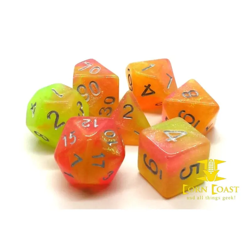 Old School 7 Piece Dnd Rpg Dice Set: Galaxy - Sunburst 1