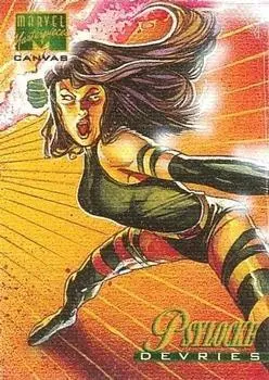 1995 Marvel Masterpieces - Canvas Card - ( 16 Of 22 ) Psylocke 1