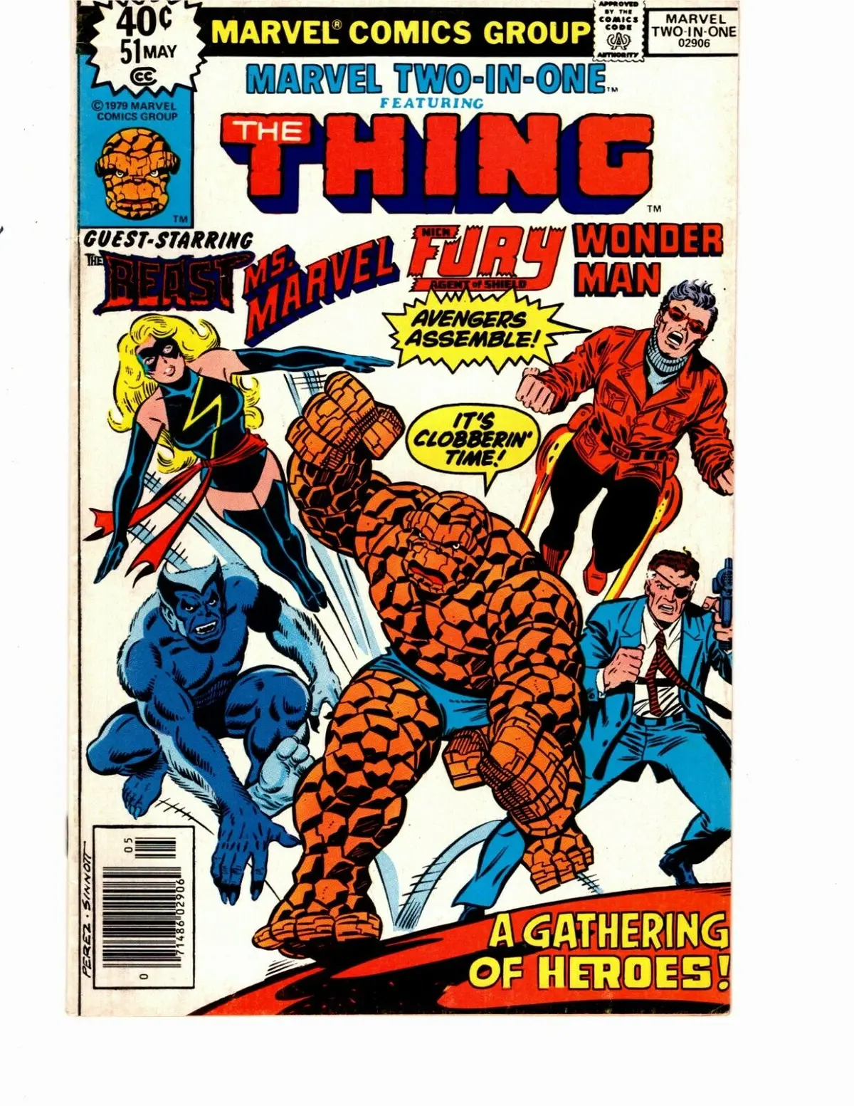 Marvel Two-In-One Thing, Beast, Ms Marvel, Nick Fury, Wonder Man (Vol 1) #51 Vf 1