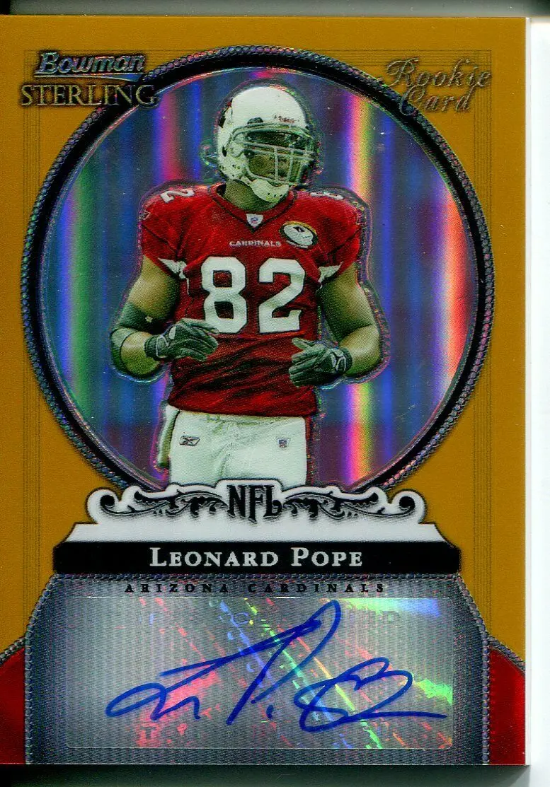 2006 Bowman Sterling Gold Rookie Autographs #Lp Leonard Pope 751/900 1
