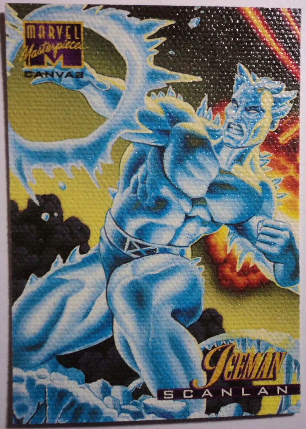 1995 Marvel Masterpieces - Canvas Card - ( 10 Of 22 ) Iceman 1