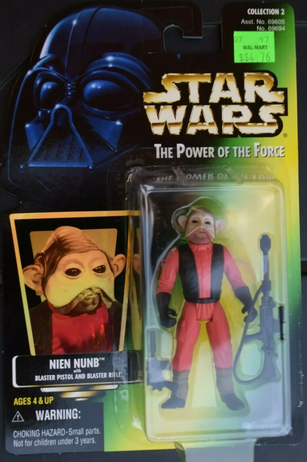 Star Wars The Power Of The Force Nien Nunb 3.75-Inch Action Figure 1997 New 1