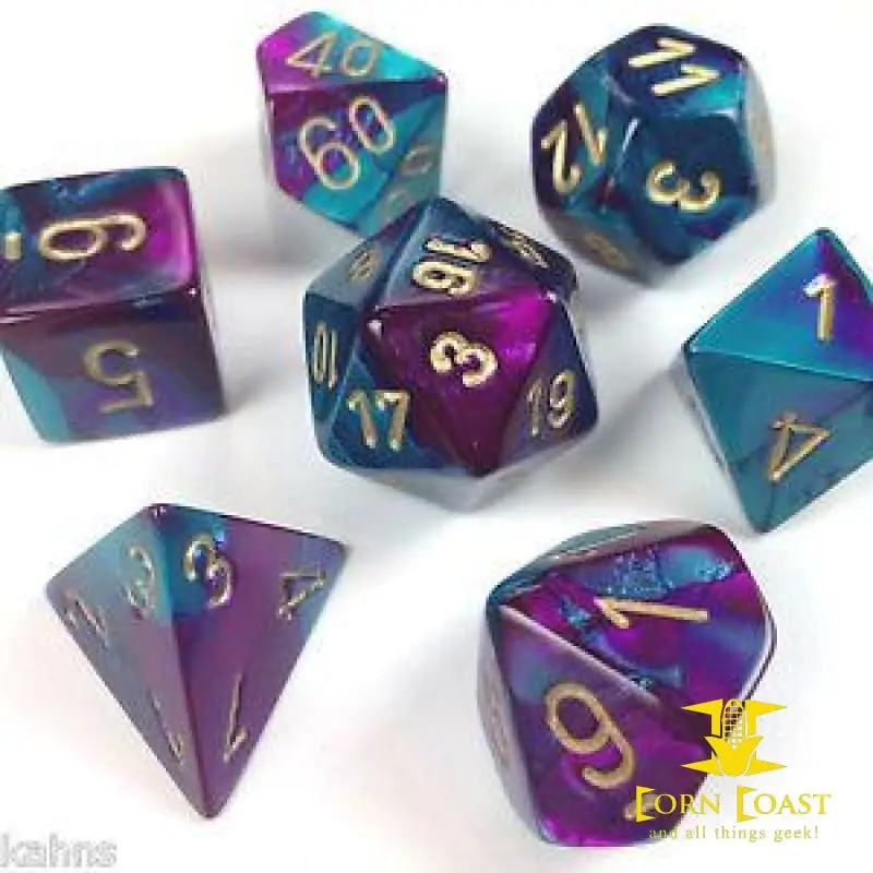 Chessex Gemini Purple-Teal/Gold 7-Die Set 1