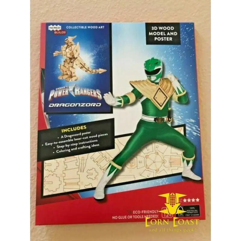 Saban's Power Rangers Dragonzord 3D Wood Model Puzzle Incredibuilds Loot Crate 1