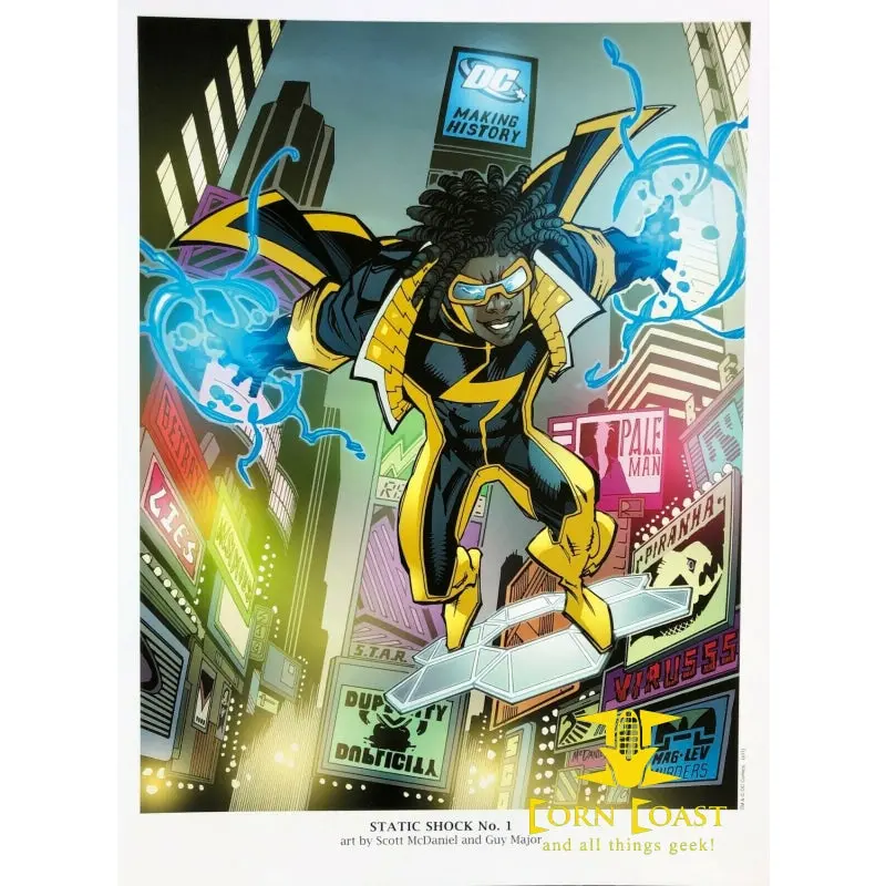 Scott Mcdaniel Static Shock1 Dc New 52 Portfolio Plate 2011 Framed 1